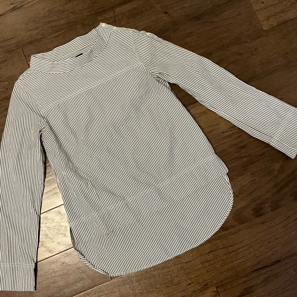 J. Crew 100% Cotton High-Low Poplin Long Sleeve Top Size 00 - Picture 7 of 9